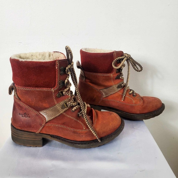 Bos. & Co. Brandon II Boots Burgundy Red Leather Lace Up Wool Lined Womens 37 - Picture 8 of 12